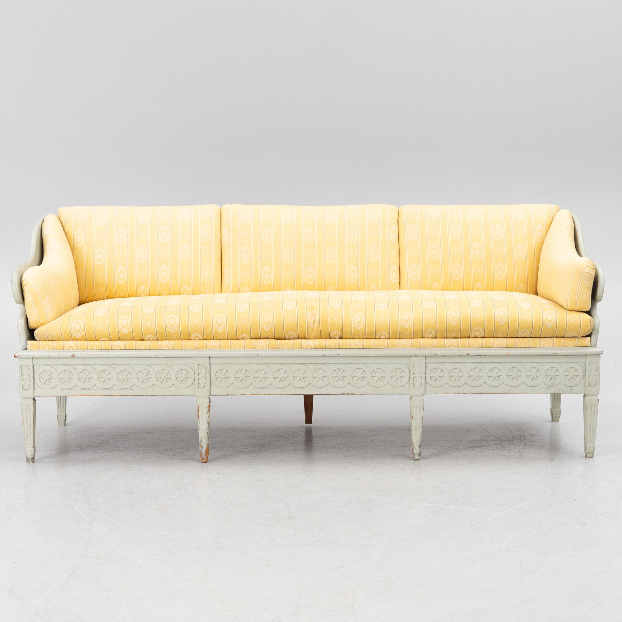 A Gustavian style sofa, 19th century.