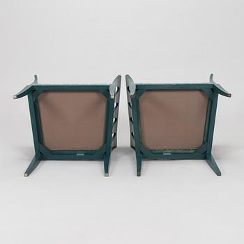 Eliel Saarinen, furniture, 5 pieces, "Blue suite" for Adelta, Finland 1980s.