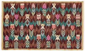 907. TEXTILE. "Täppan". Tapestry weave (Gobelängteknik). 62 x 104 cm. Signed MMF.