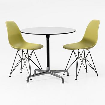 Charles & Ray Eames, Table and chairs, DSR Plastic Chairs, Vitra, 2000s.