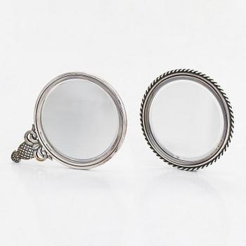 Tiffany & Co, two sterling silver hand mirrors.