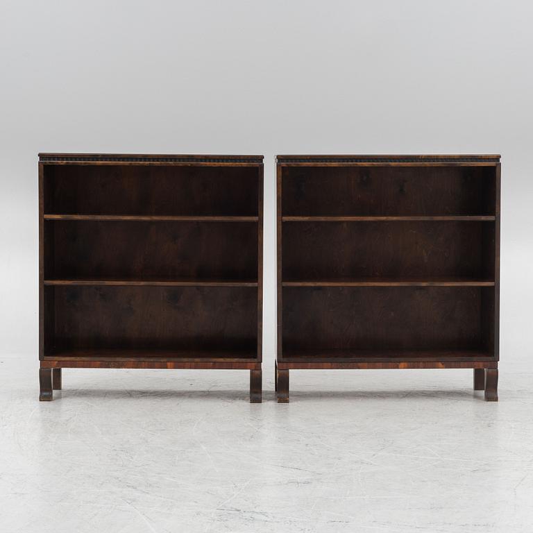 Bookcases, a pair, functionalist, 1920s/30s.