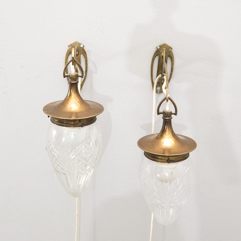 Wall lamps, a pair, Art Nouveau, circa 1900.