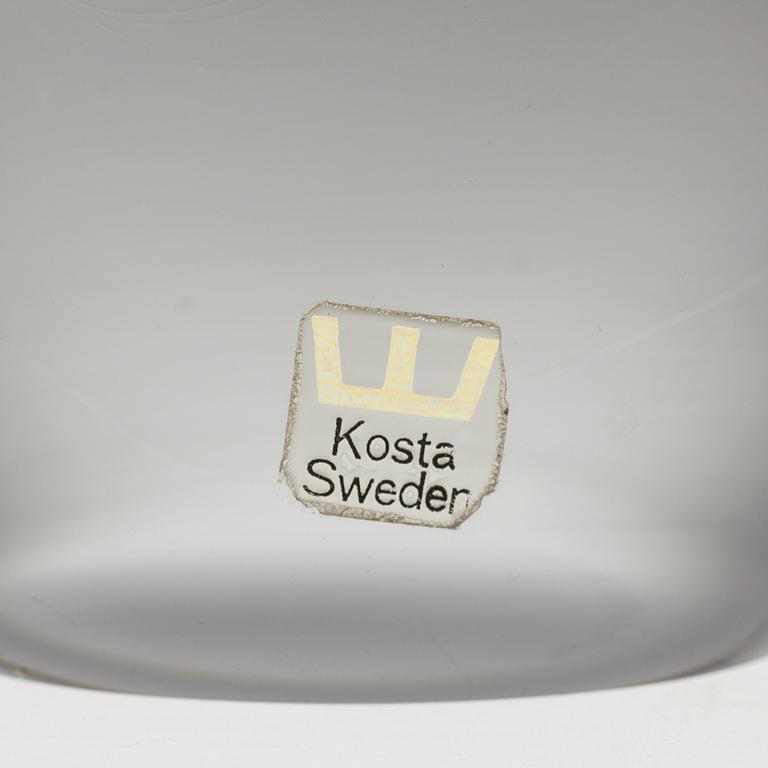 VICKE LINDSTRAND, three glass vases from Kosta.