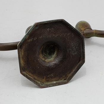 GAB, kandelaber, patinerad brons, 1930-tal.