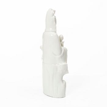 Guanyin, porslin, Blanc de Chine, Kina, sen Qingdynasti.
