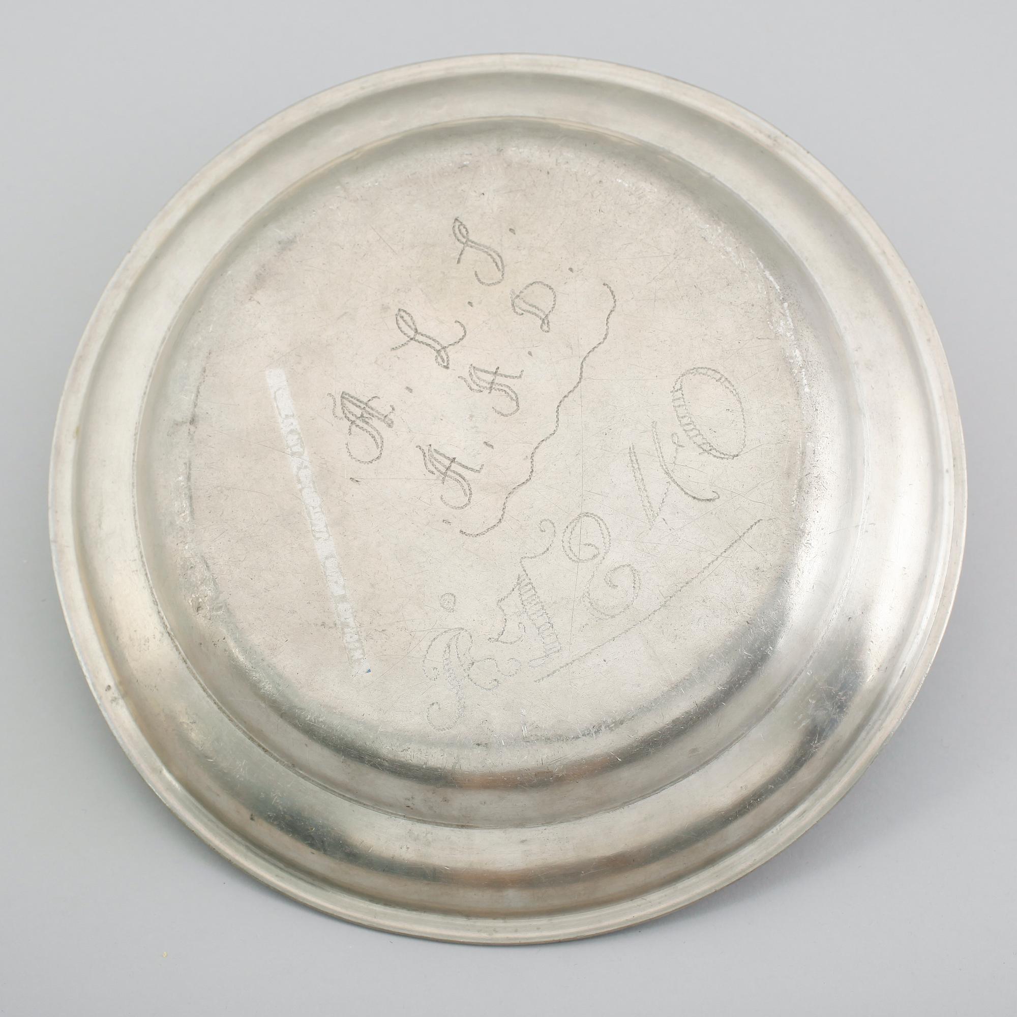 SKÅLFAT, tenn, Nils Christophersson Forss, Västerås 1756.