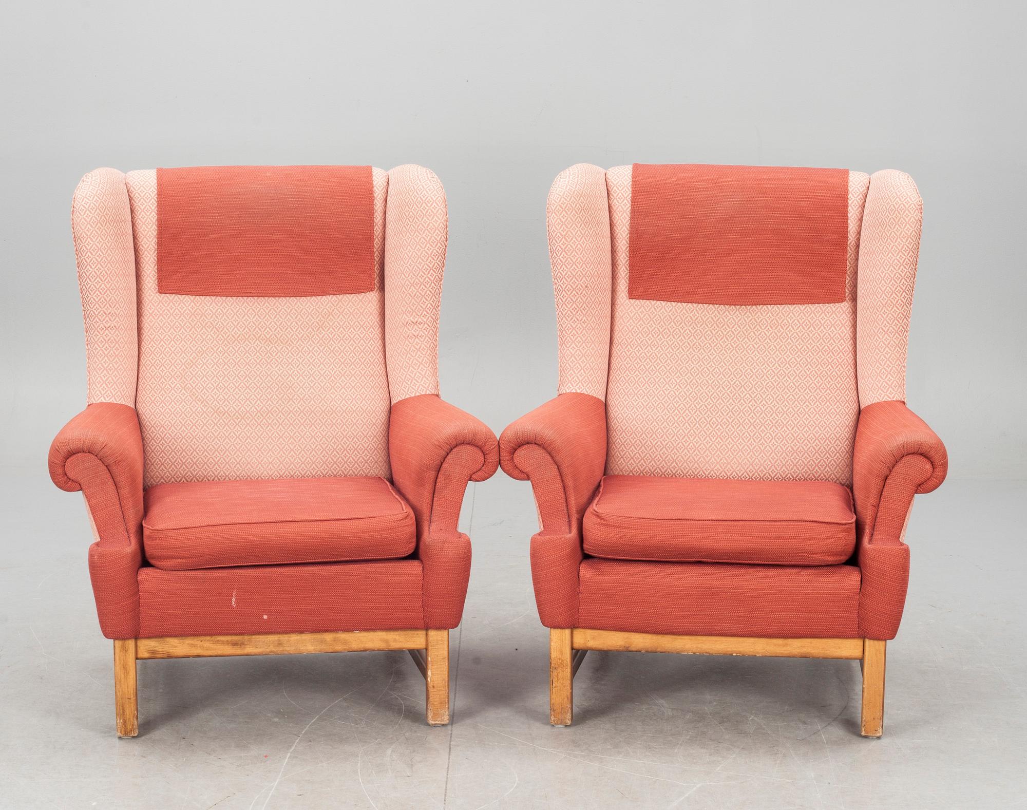 FÅTÖLJER, ett par, "modell 3543", Oxford, firma Svenskt Tenn.