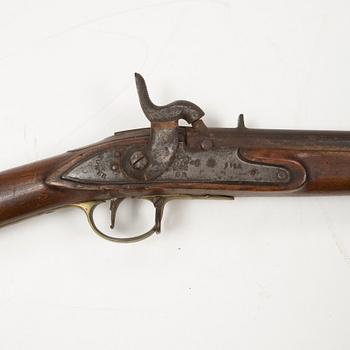 A 18th Century Swedish-British converted percussion gun.