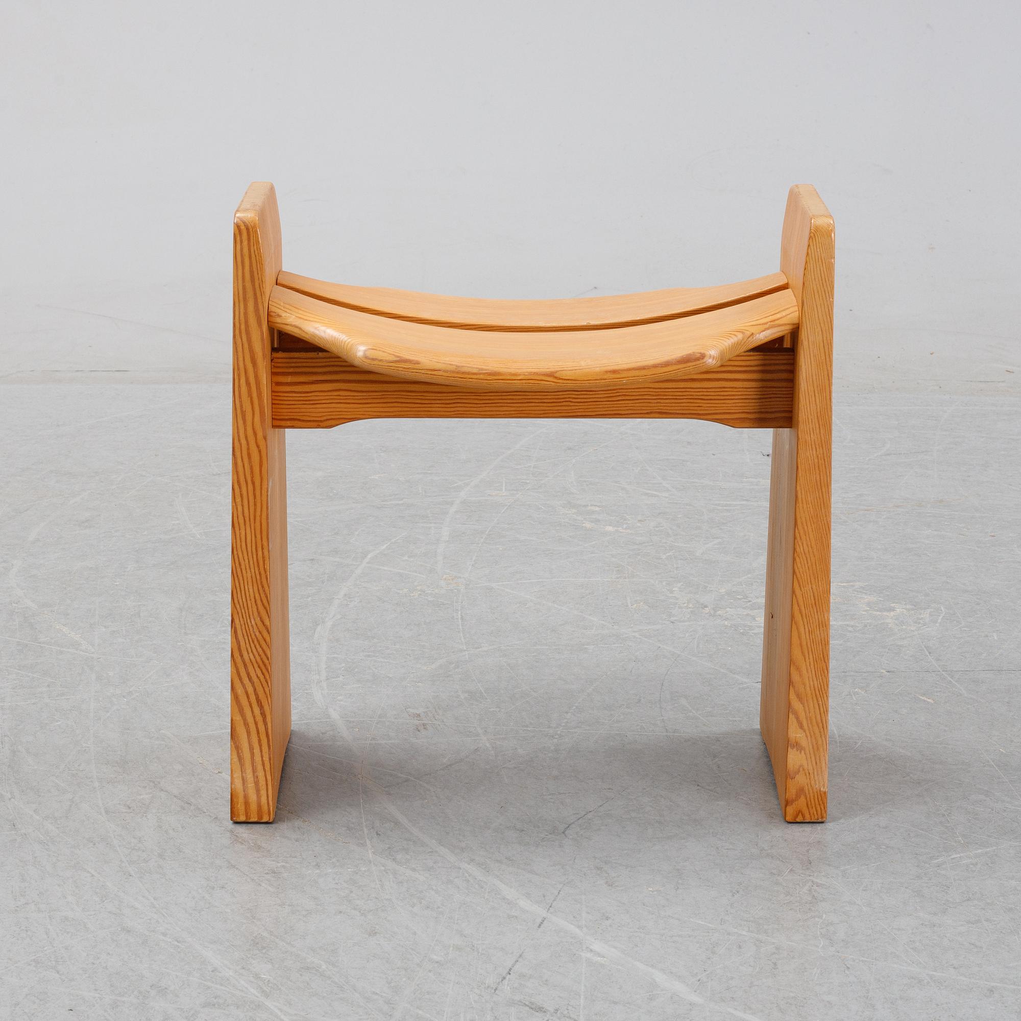Gilbert Marklund, a 'Jonte' pine stool, designed 1969.