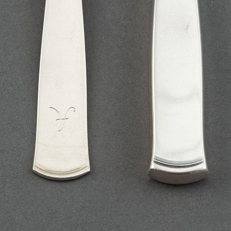 A 107-pcs part silver flatware service "Rosenholm", GAB, Sweden, 1960s.