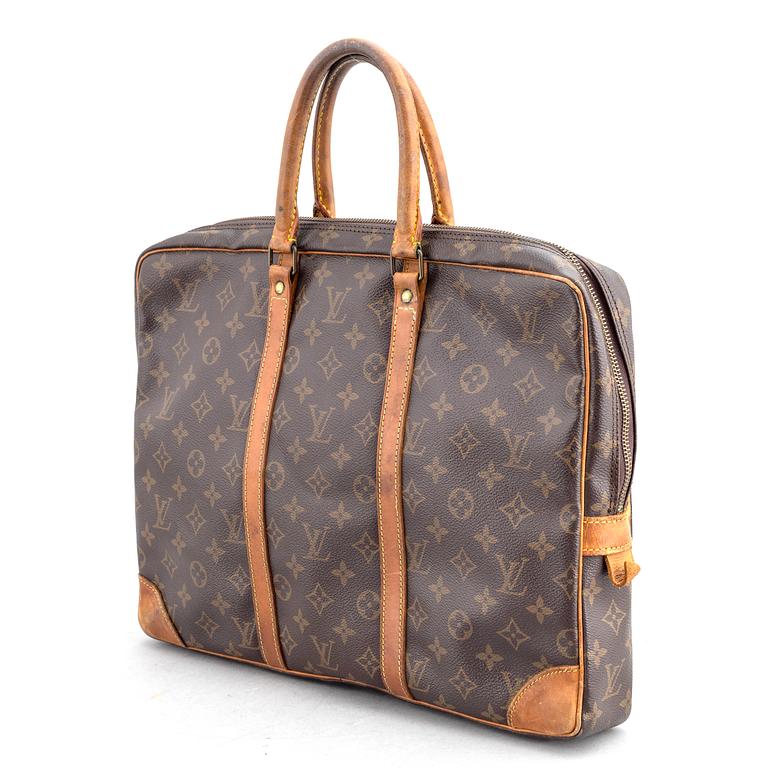 Louis Vuitton, "Porte-Documents Voyage", briefcase, box and dustbag.