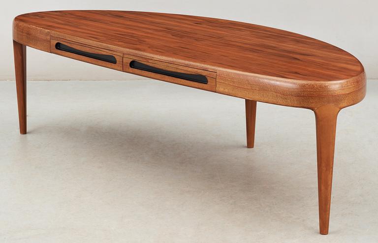 A Johannes Andersen teak and palisander sofa table, Trensum, Sweden 1960's.