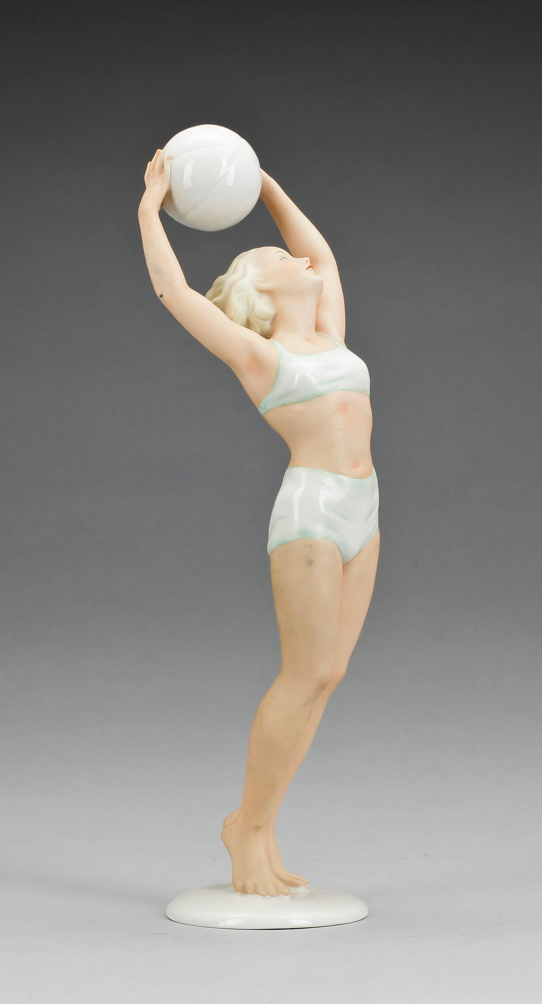 FIGURIN, porslin, art deco, Schaubach Kunst, Tyskland, 1930-tal.