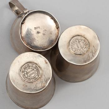 SUPKOPPAR, 4 st, silver, Sverige, 1800-tal, vikt 139 gram.