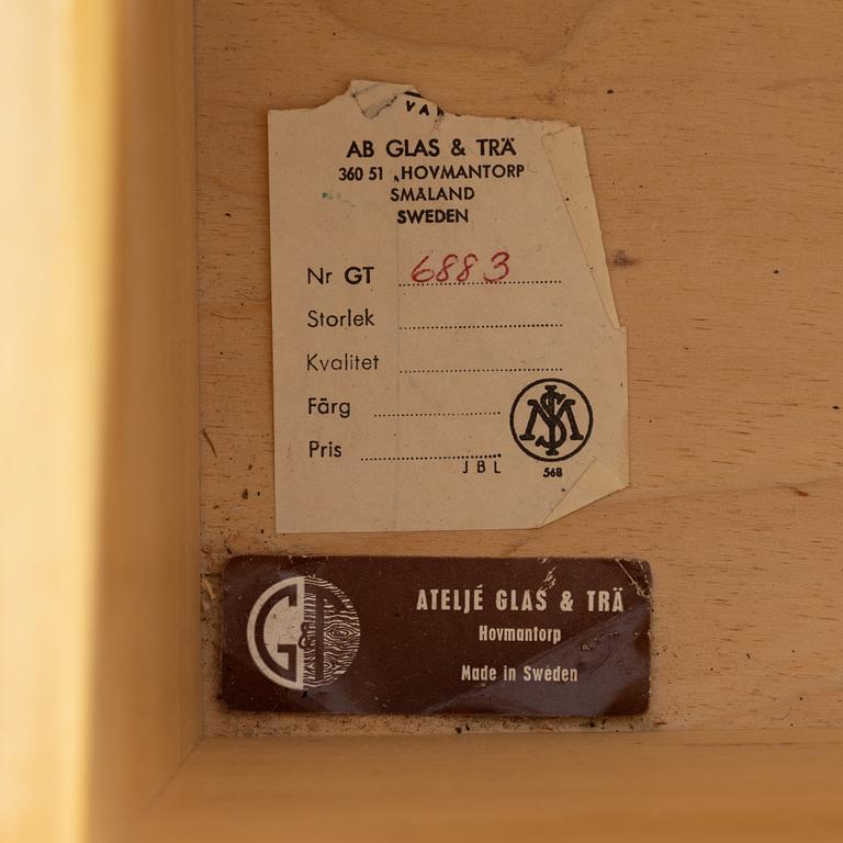Hallmöblemang, 2 delar, Ateljé Glas & Trä Hovmantorp, 1960-tal.