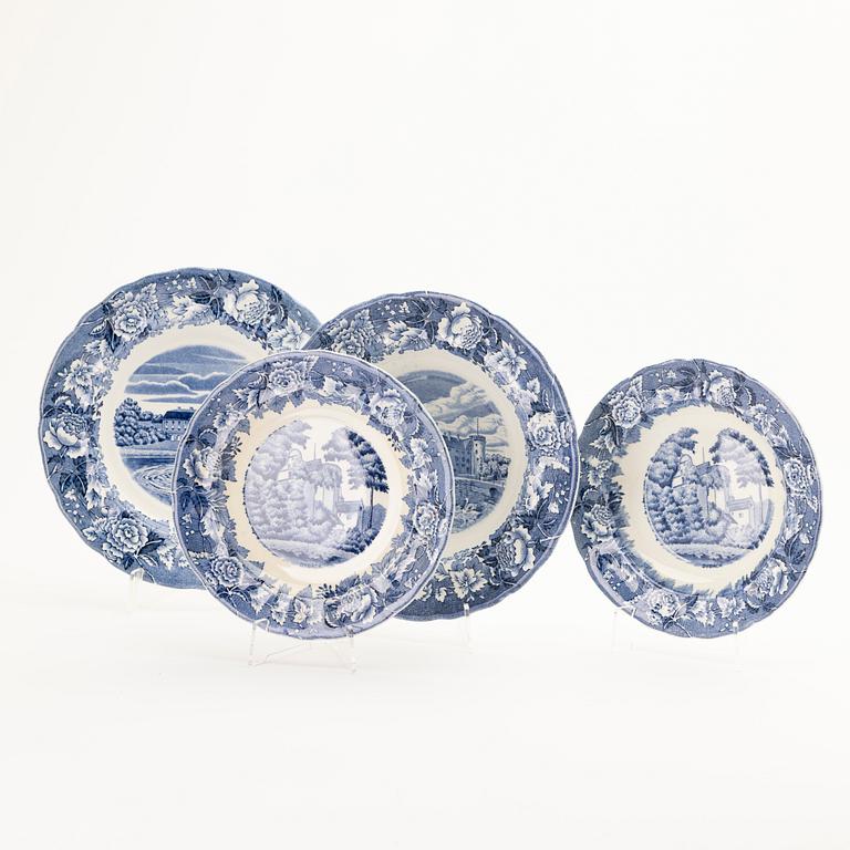 Matservis, 74 delar, flintgods, "Skåne", Rörstrand, omkring 1900.