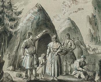 Pehr Hilleström, Sami Family outside there home and an interior from Mora.