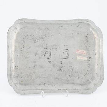 Two pewter trays, 18th Century.