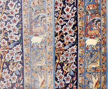 A part silk Esfahan rug, 170 x 108 cm.