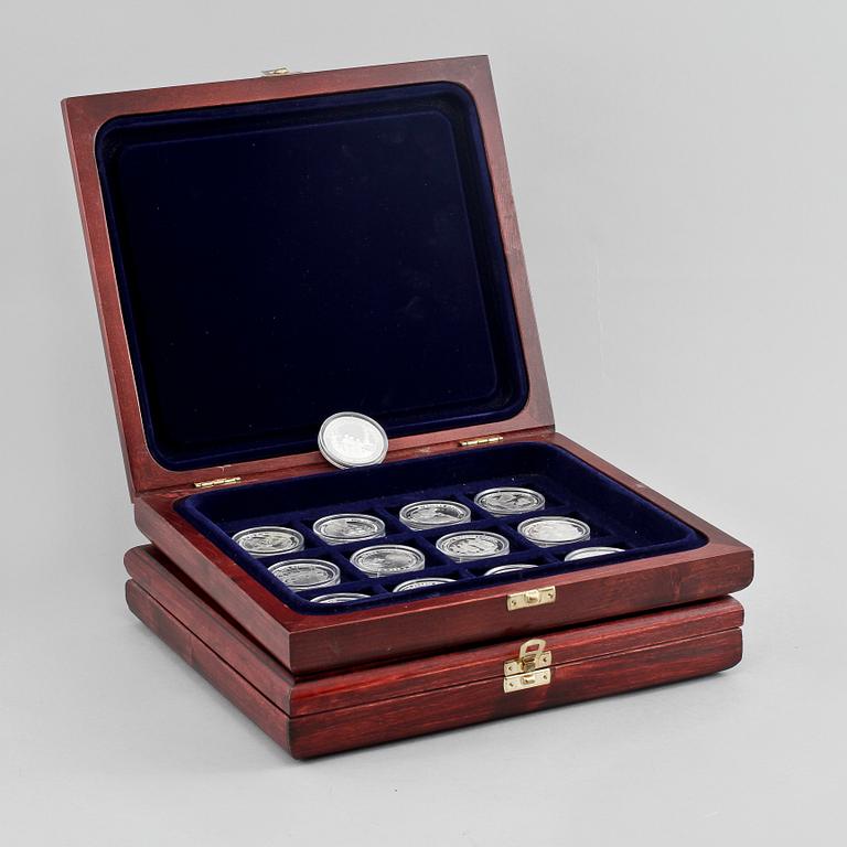 MYNT, 13 st, sterlingsilver, "Sveriges Historia", 2000.