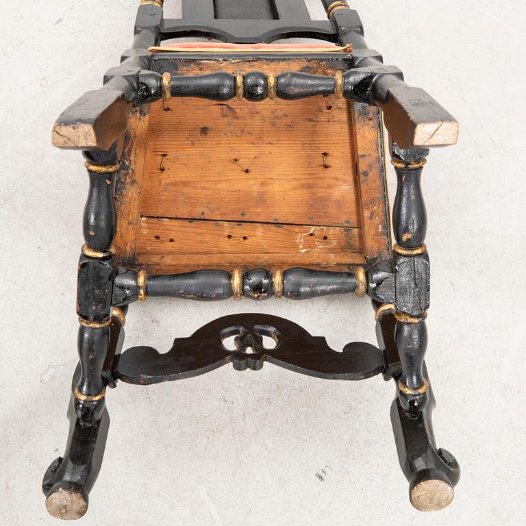 A öair of Swedish 18th century Baroque chairs.