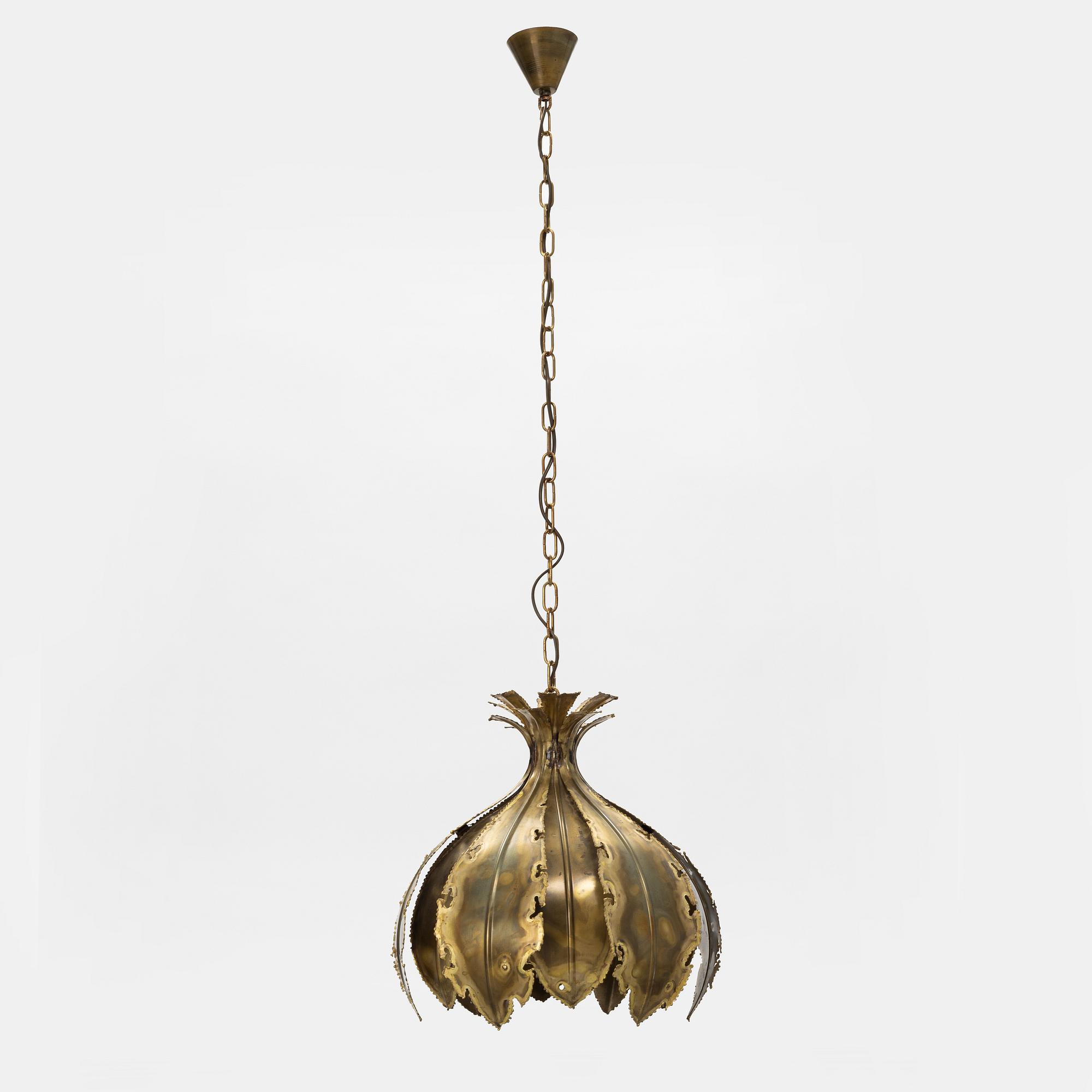 Svend Aage Holm Sørensen, a brass ceiling light, Sørensen & Pedersen Belysning ApS, Denmark, 1960-tal.