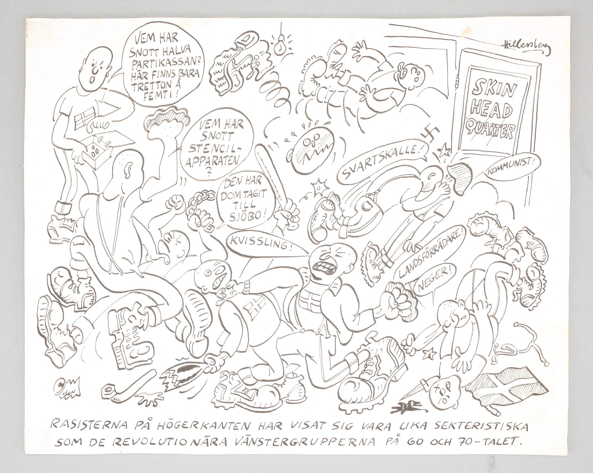 LARS HILLERSBERG, tuschteckningar, 2 st, signerade.