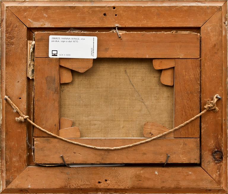 HANNA WINGE, olja på duk, sign o dat 1870.