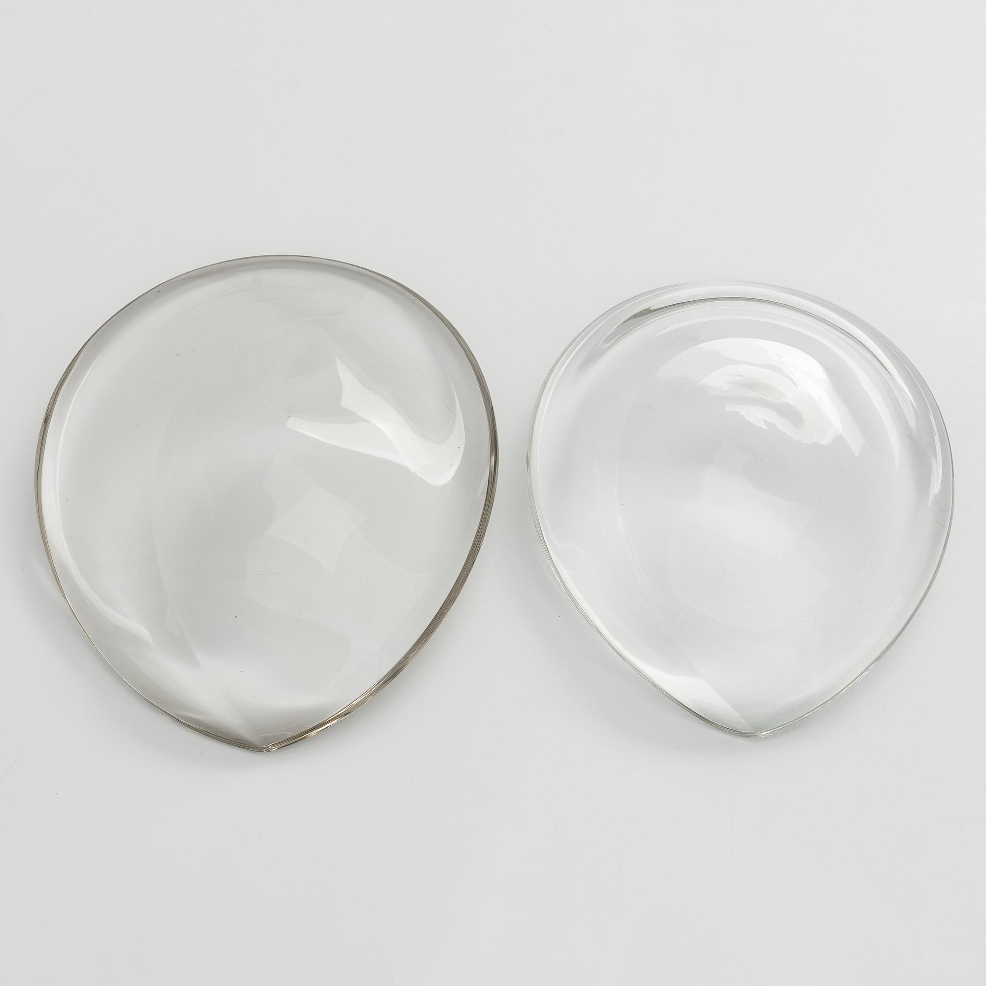 Tapio Wirkkala, two 1950s glass bowls, signed Tapio Wirkkala - Iittala.
