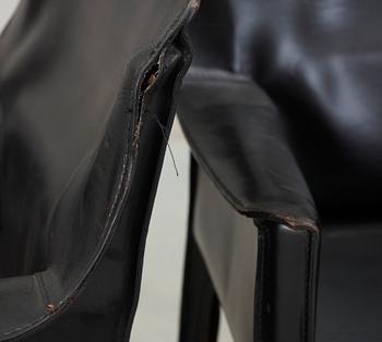 KARMSTOLAR, ett par, "CAB", Mario Bellini, Cassina, Italien. Modellen formgiven 1977.