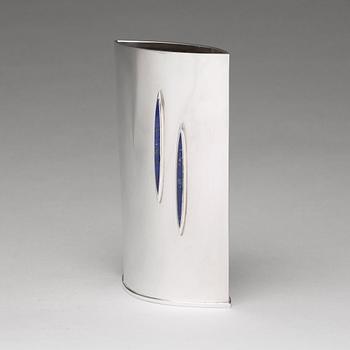 Theresia Hvorslev, a sterling silver vase with lapis lazuli, Lidköping, Sweden 2003.