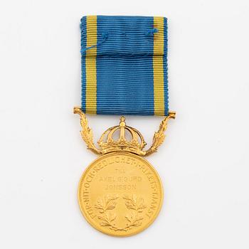 Medalj, guld, Sverige, Gustav VI Adolf.