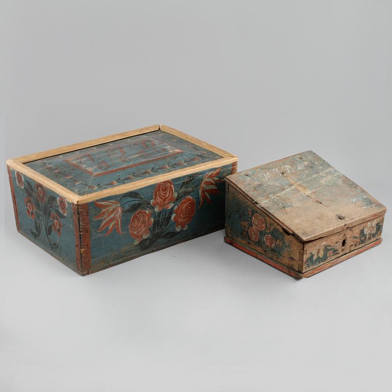 SKRIN, 2 st, allmoge, 1700/1800-tal.
