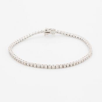 Tennisarmband med briljantslipade diamanter, med certifikat W.G.I.
