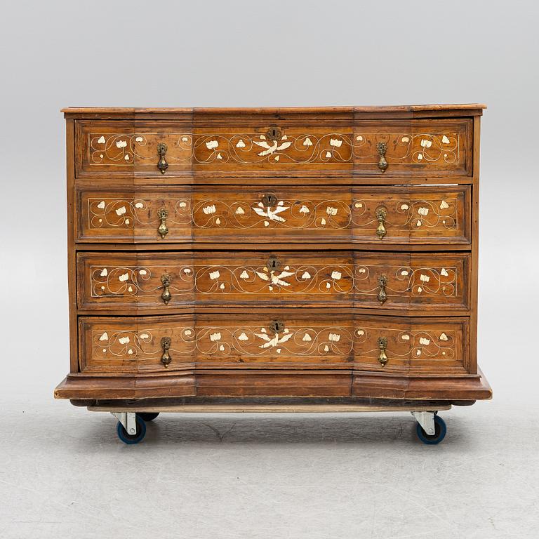 A South-Italian parquetry Louis XV commode, mid 18th century.