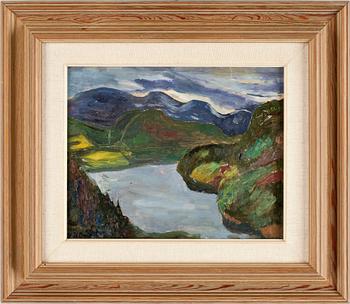 HELMER OSSLUND, olja på pannå. Sign.