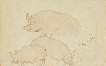 127. Carl Larsson, Pigs.