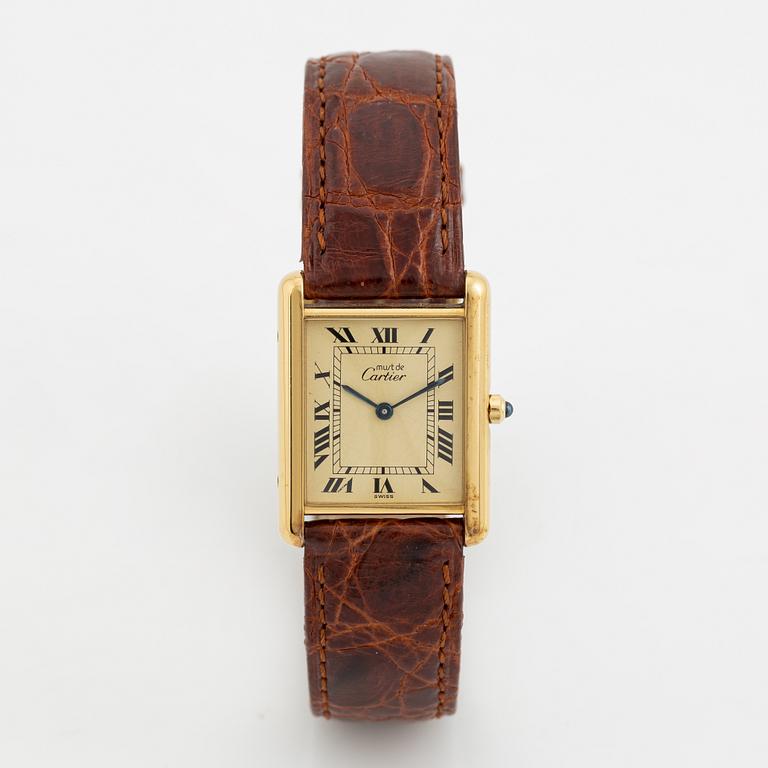 must de Cartier, Tank, armbandsur, 23,5 x 23 (30,5) mm.