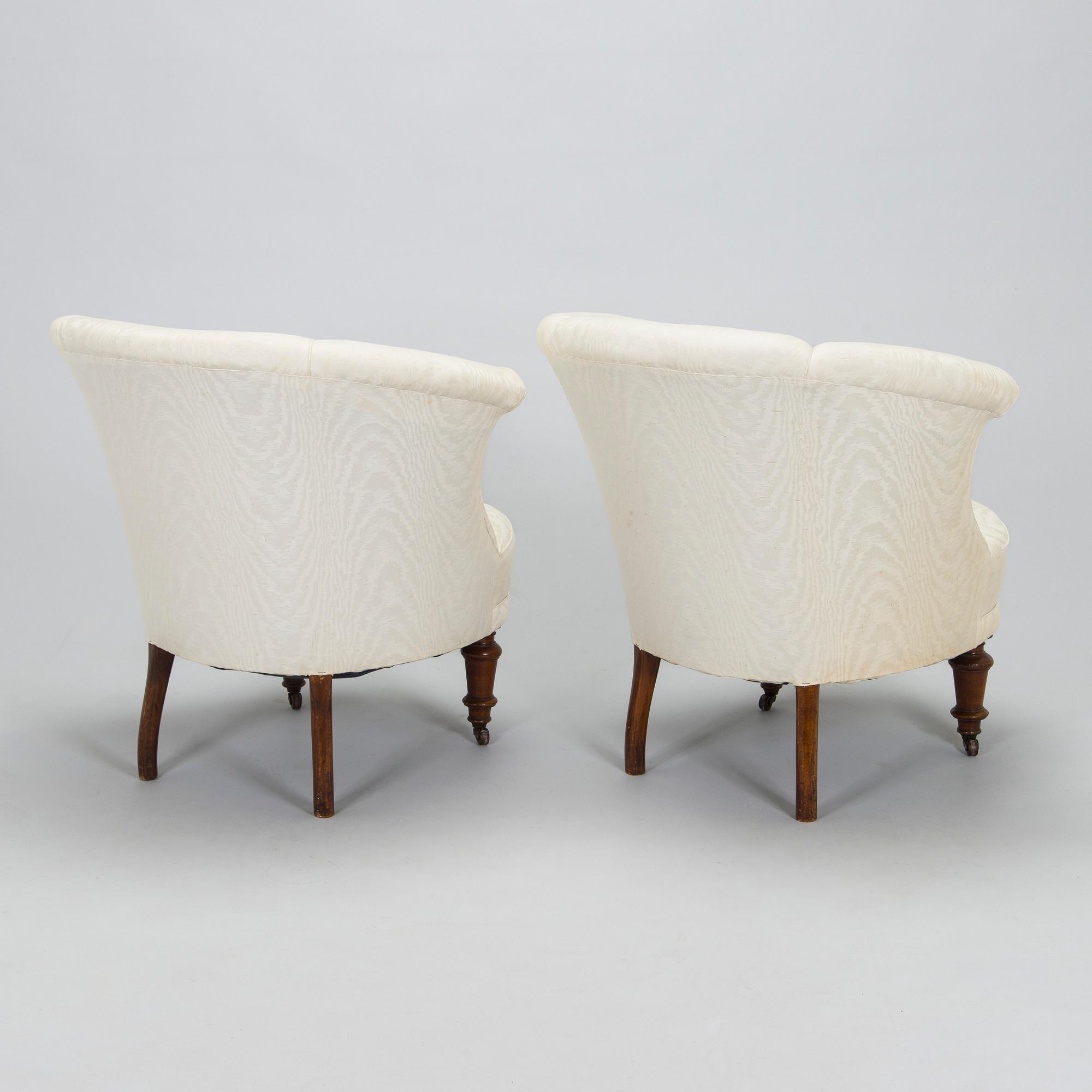 A pair of armchairs, late 19th century.