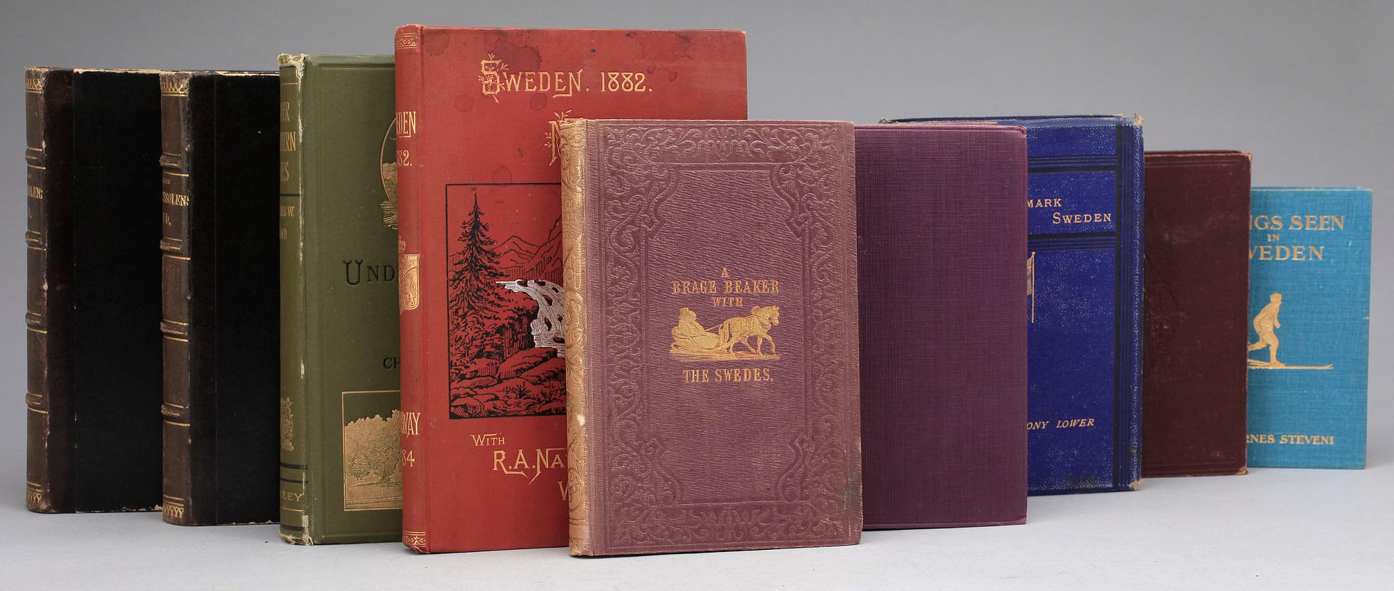 BÖCKER, 9 st, bla "Under Northern Skies" av Charles W Wood, London 1886.