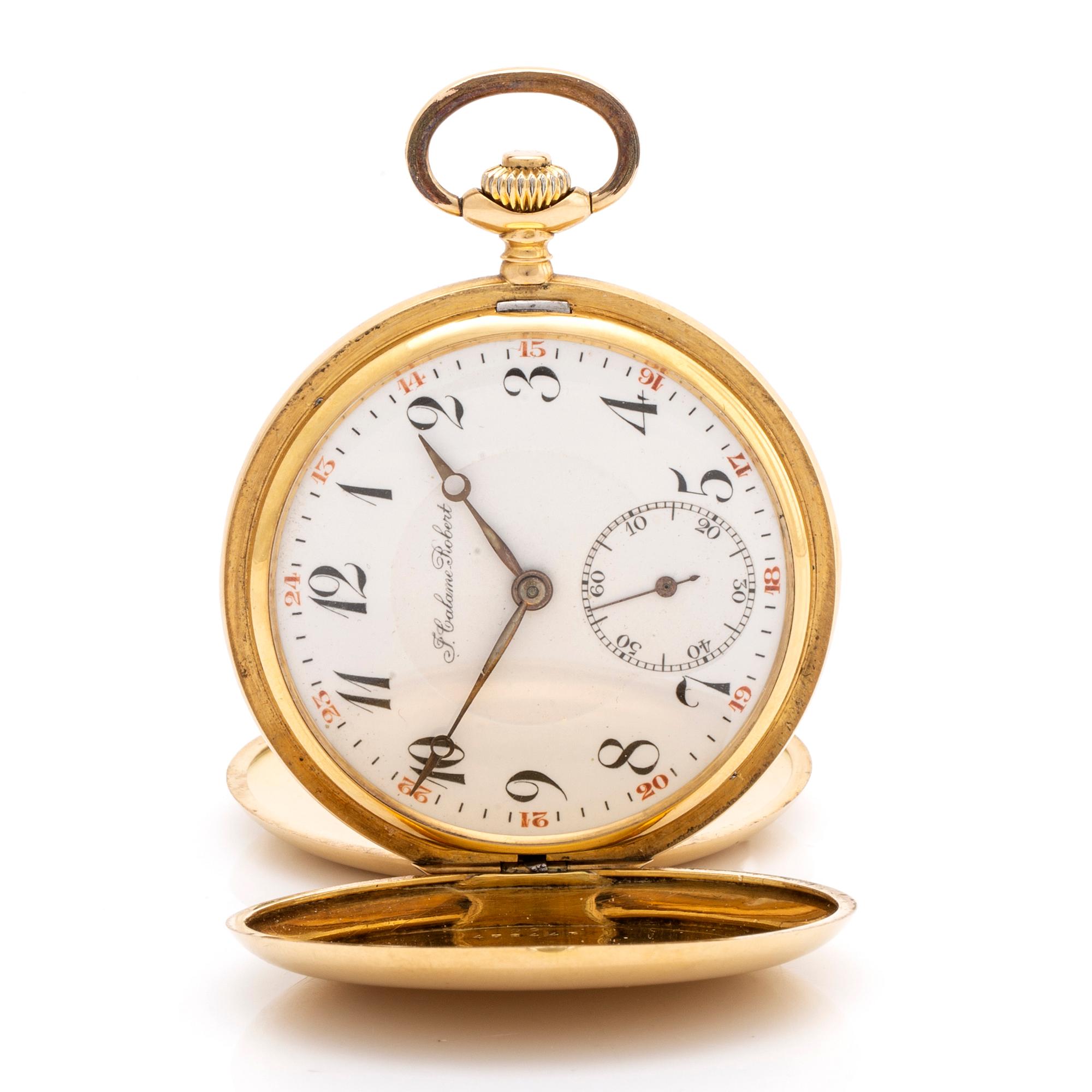 J Calame Robert, pocket watch, mid 20th century, ca 51 mm.
