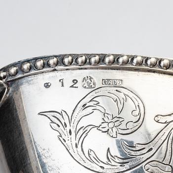 Johannes Gadd, ett par sockerskålar med lock, silver, Umeå 1791. Gustavianska.