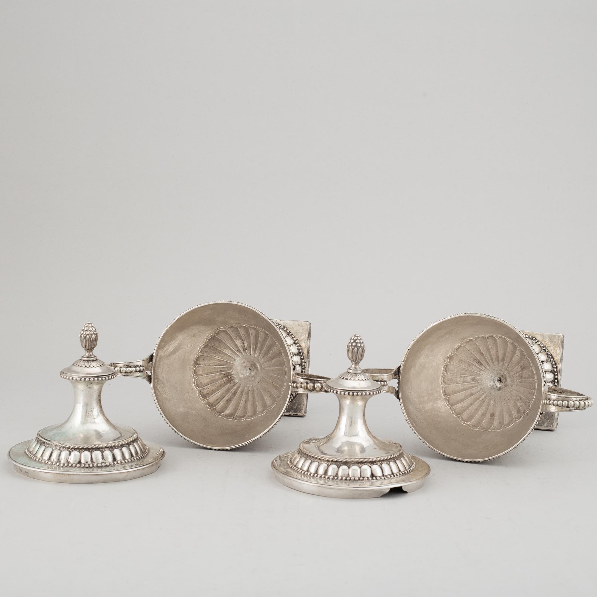 Berndt Johan Frodelius, sockerskålar, ett par, silver, Marstrand 1788. Gustavianska.