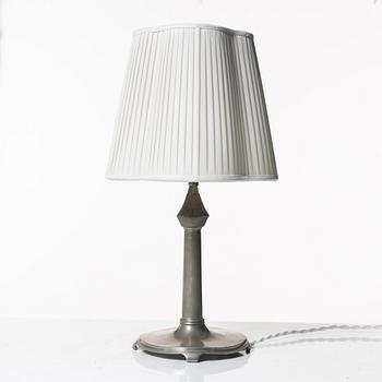 Astrid Aagesen, a pewter table lamp, Helsingborg, 1930s.
