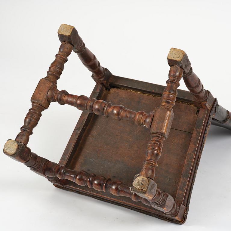 A Swedish baroque chair, late 17th century.