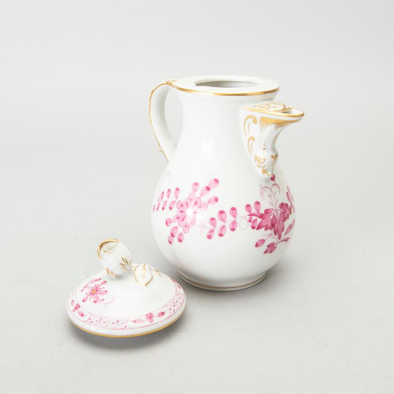 SERVISDELAR, porslin, 6 delar, Meissen, "Indische malerei", 1900-talets andra hälft.