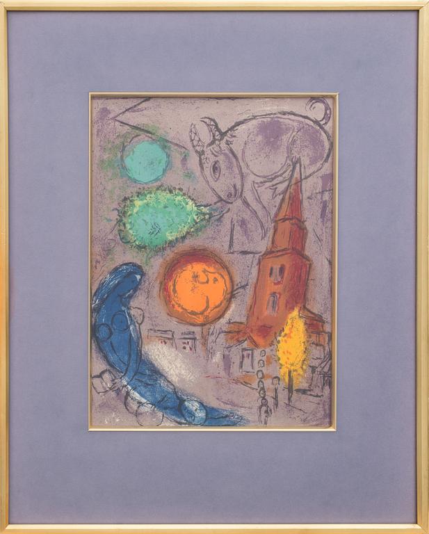 MARC CHAGALL, färglitografi, ej signerad.