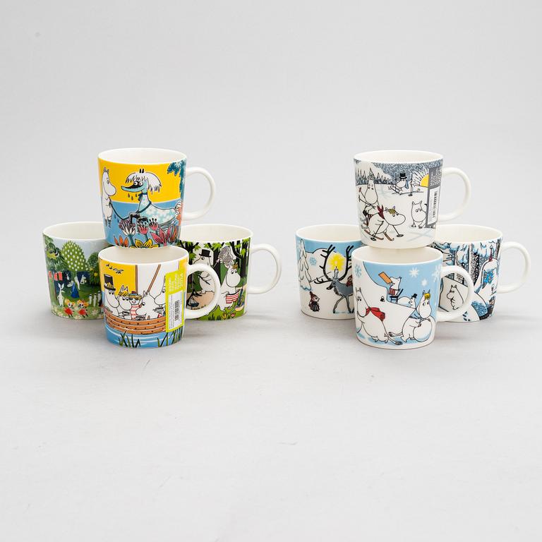 Muminmuggar, 8 st, porslin, Moomin Characters, Arabia.