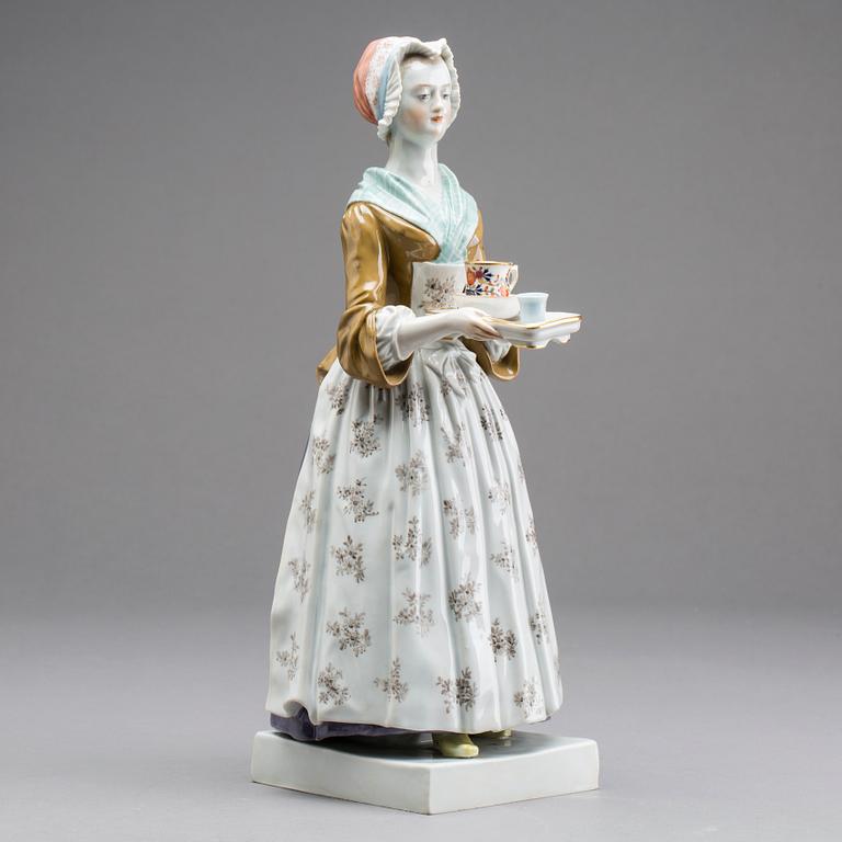 A Meissen  figurine "The Chocolate Girl" no 86 , after  Jean-Etienne Liotard.
